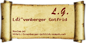Lövenberger Gotfrid névjegykártya