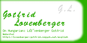 gotfrid lovenberger business card